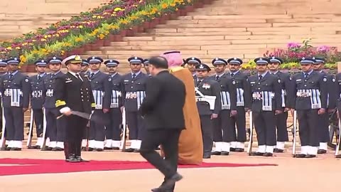 Ceremonial Reception of Mohammed Bin Salman, Crown Prince of Saudi Arabia, at Rashtrapati Bhavan