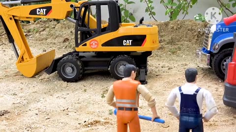 Excavator, Dump Truck, Fire Truck Toy Car