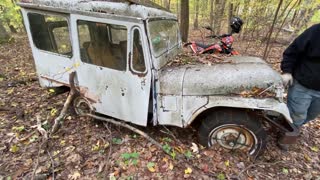 abandoned Mail truck Jeep we found exploring wile on motorcycles