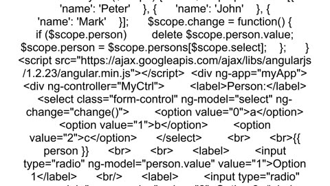 How to removeclear scope variable on ngchange