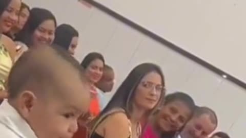 Funny baby clapping