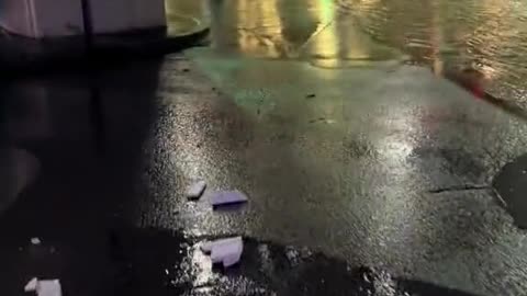Flooding in Las Vegas begins.