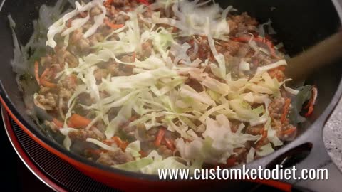 KETO CHILI-BLACKBEAN PORK 😋😋 CABBAGE STIR-FRY