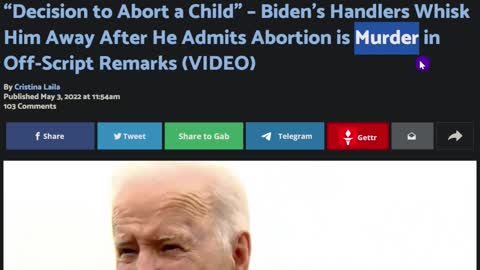 Biden Says Abortion Is Murder