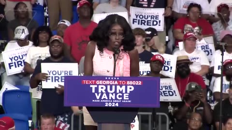 Black GOP activist rails against Harris at Trump rally in Atlanta