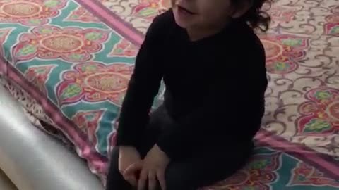 Cute kid dancing on gummy bear song