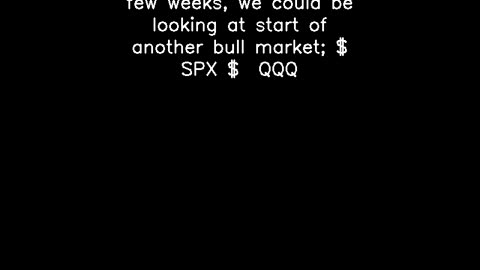 If this upside keeps up, few weeks, we could be looking at start of another bull market; $ SPX $ QQQ