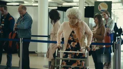 Elderly Woman at Airport LOL Funny Comedy Jokes Prank (Pranks) Video