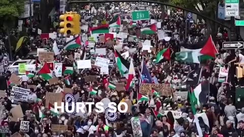 NEW YORK CITY IS PROTEST PEOPLE COME AGAINST GENOCIDE OF PALESTINIANS