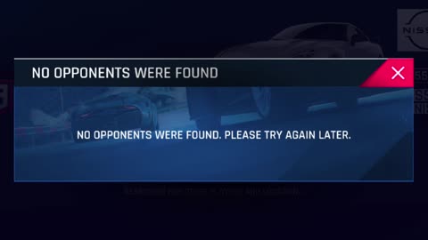 Asphalt 9: Legends - No opponents were found and connect to the server error code: 30 in Multiplayer