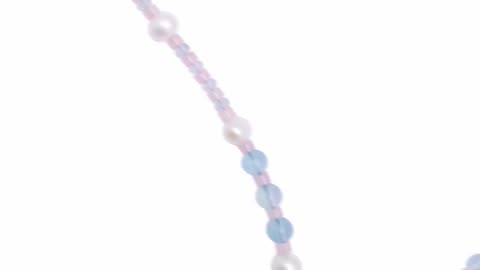 Natural turquoise and spiny oyster pearl Rose Quartz Milky Blue Aquamarine Multi Stone