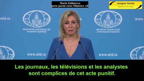 Maria Zakharova, porte-parole du Ministère russe des AE.