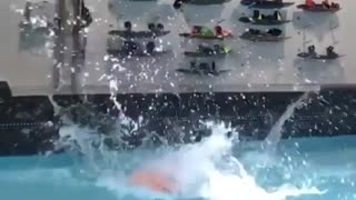 Collab copyright protection - woman is pulled into pool fail