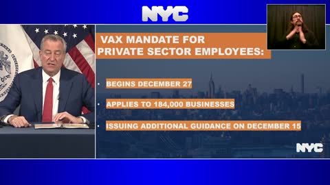 NYC Sets First-Ever Covid-19 Vaccine Mandate For Private Businesses