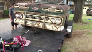 14 year old sons new project truck 1961 Chevy Apache c10 non-running
