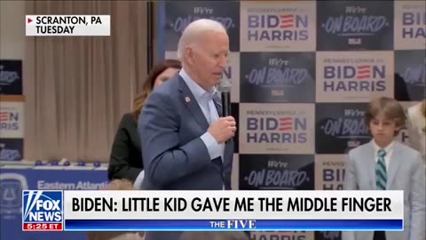 BIDEN admits CHILDREN GIVE HIM THE FINGER & he seees FUK BIDEN signs "ALL THE TIME"