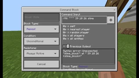 mcpe How to fail at /fill command