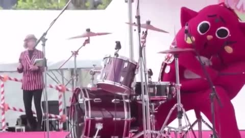 111.Costumed Person Destroys The Drums At Children’s Music Concert - NyangoStar -