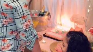 Granddaughters Hair Catches Fire While Singing