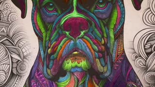 Boxer Dog Beautiful Rainbow Dog! Electric Colours Part 5