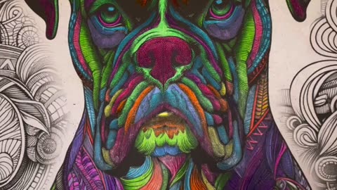 Boxer Dog Beautiful Rainbow Dog! Electric Colours Part 5
