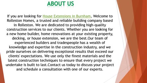 If you are looking for House Extensions in Burnham