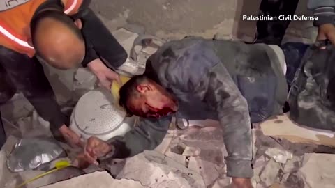 Video shows a rescue from under rubble in Gaza City