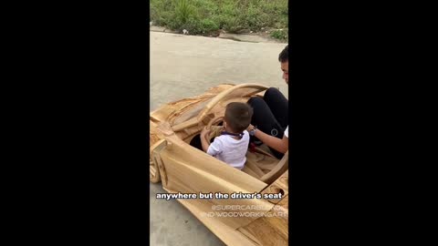 Wooden Bugatti - made by father in Viet Nam