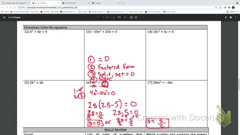 IM2 Alg1Trad 10.3 Polynomial in Factored form