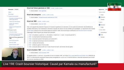 Live 198: Krash boursier historique: causé par Kamala ou manufacturé?