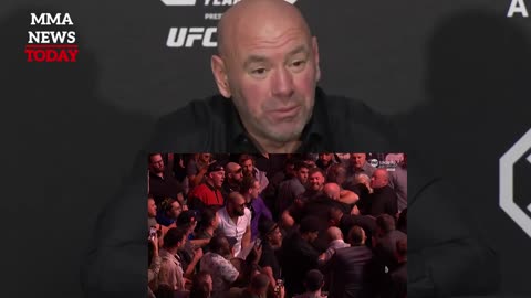 Dana White reacts to Sean Strickland & Dricus Du Plessis crowd fight at UFC 296