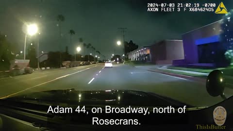 LAPD bodycam video shows suspect armed with machine gun firing at 2 officers during traffic stop