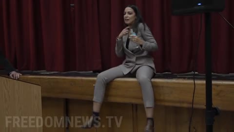 AOC Dances While Protetsers Chant At Town Hall