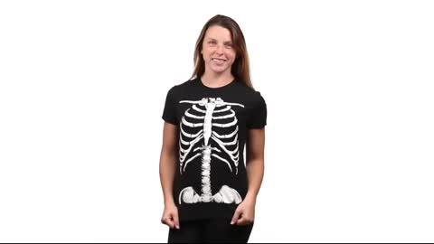 Skeleton Rib Cage | Jumbo Print Novelty Halloween Costume Ladies