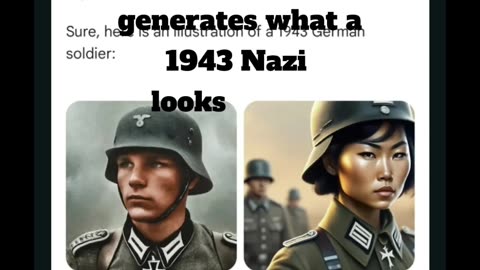 This is supposed to be a 1943 NAZI??? AI GEMINI must not like BLACK/ASIAN people!