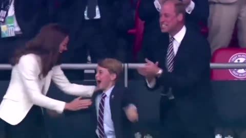 Prince George And Prince William's reaction to England's goal in Euro 2020