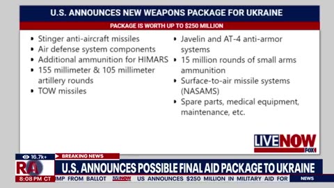 Russia-Ukraine war- U.S. announces $250 million weapons package - LiveNOW from FOX