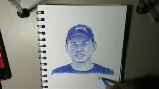 Portrait drawing with pen
