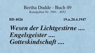 BD 4026 - WESEN DER LICHTGESTIRNE .... ENGELSGEISTER .... GOTTESKINDSCHAFT ....