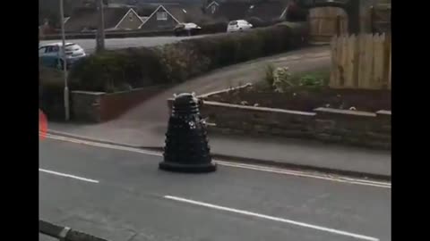 Sandford Police use a Dalek to order people to stay inside