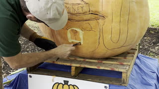 Smokey Bear giant pumpkin carving