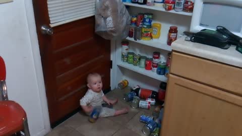 Avianna in Grandma & Grandpa's kitchen (spring of 2020)