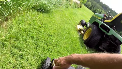 Genius way to mow lawn in half the time