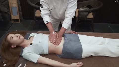 Female office worker goes for a relaxing massage