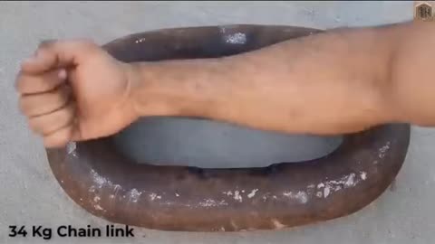 Rusted chain forged into a steel baseball bat