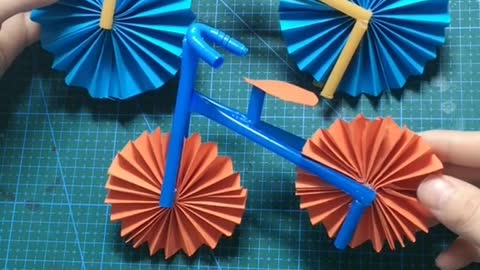 Kindergarten handcraft, bicycle, it's amazing