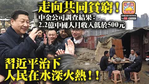 12.12 【走向共同貧窮！】中金公司調查結果：2.2億中國人月收入低於500元，習近共治下，人民活在水深火熱！