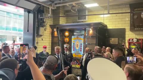 Trump meeting with FDNY firefighters in New York City 9/11