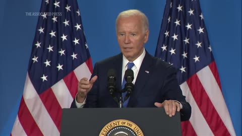 Biden says during news conference he's going to 'complete the job' despite calls to bow out.mp4