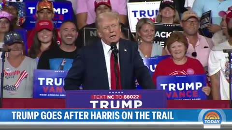 Donald trump goes after Kamala Harris at his fir since biden exitst realy